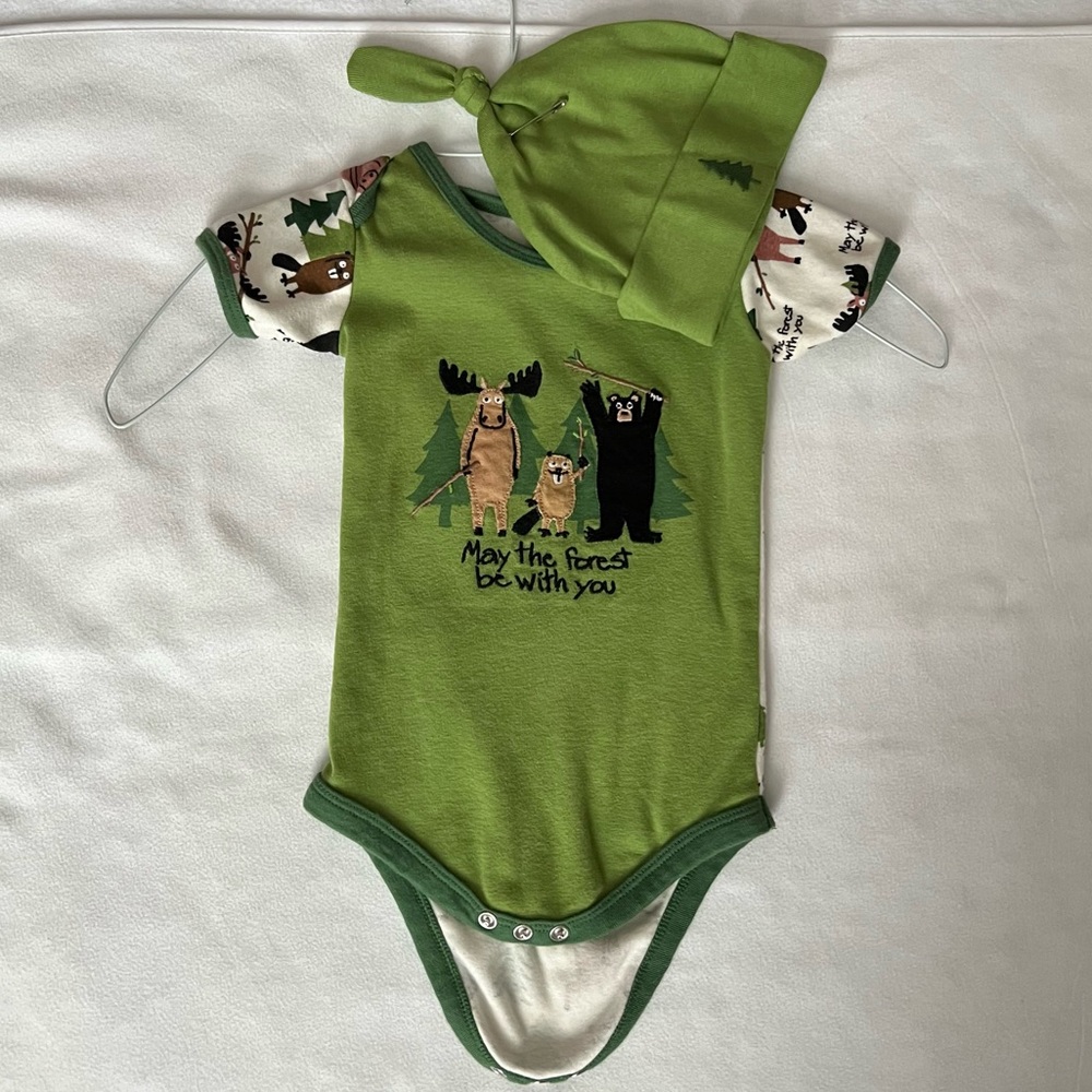 May the Forest Be With You onesie + hat